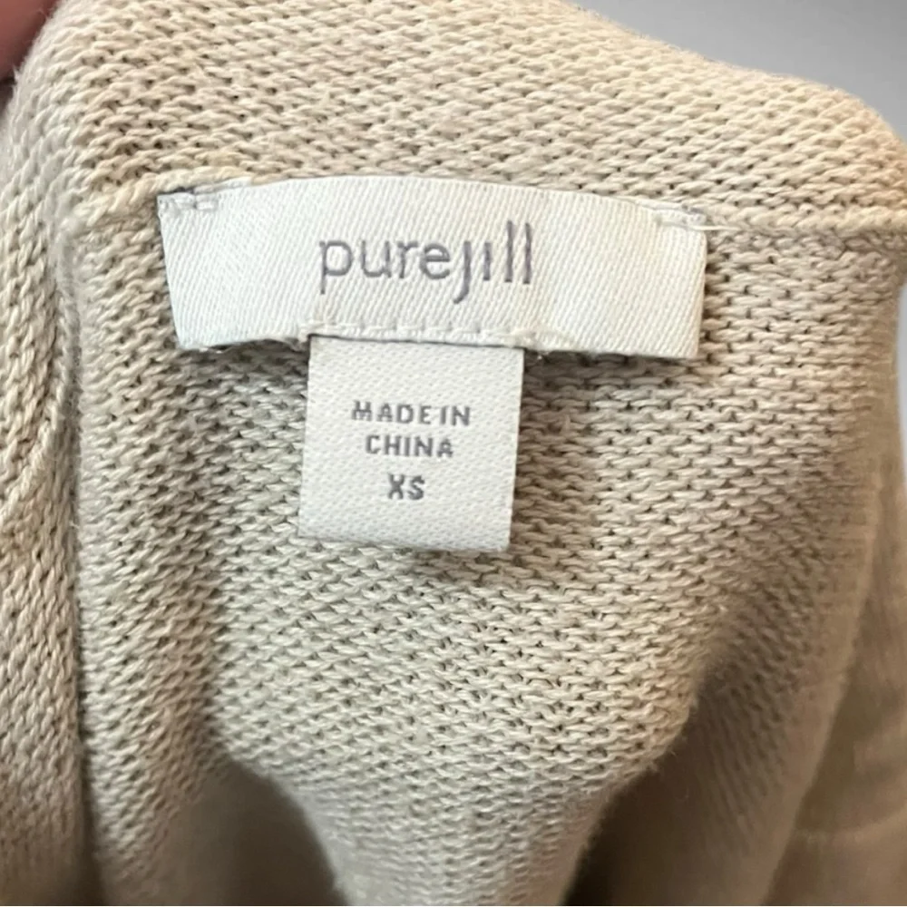 J.JILL PURE JILL Women's Beige Cowl Neck Lightweight Wool Blend Sweater XS | EUC